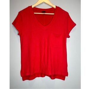 NWT Super Soft Red Pocket Tee TShirt Short Low by free press